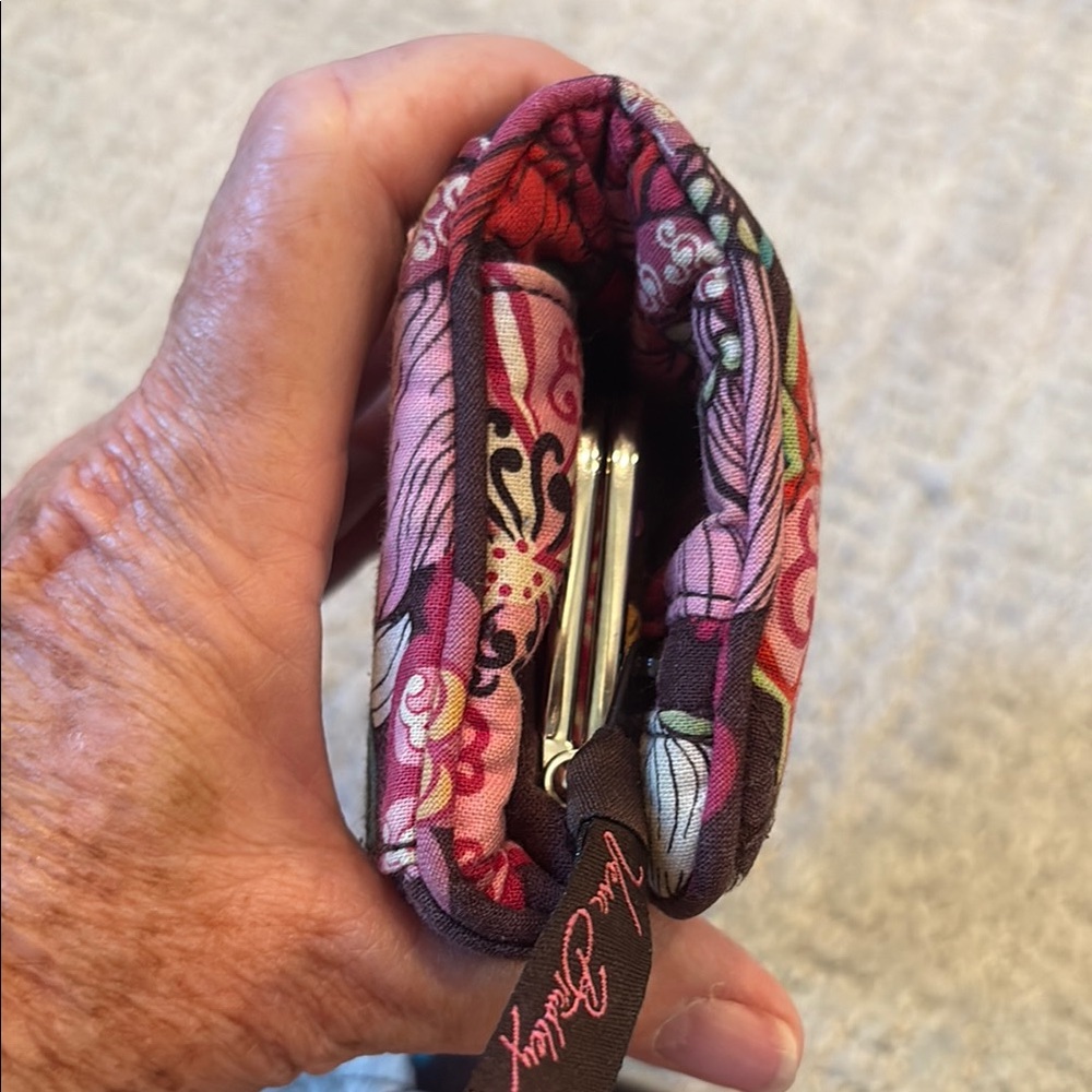 Vera Bradley $$ Pink/Red/Brown Wallet, coin purse, and curling iron cover. EUC - Picture 7 of 14